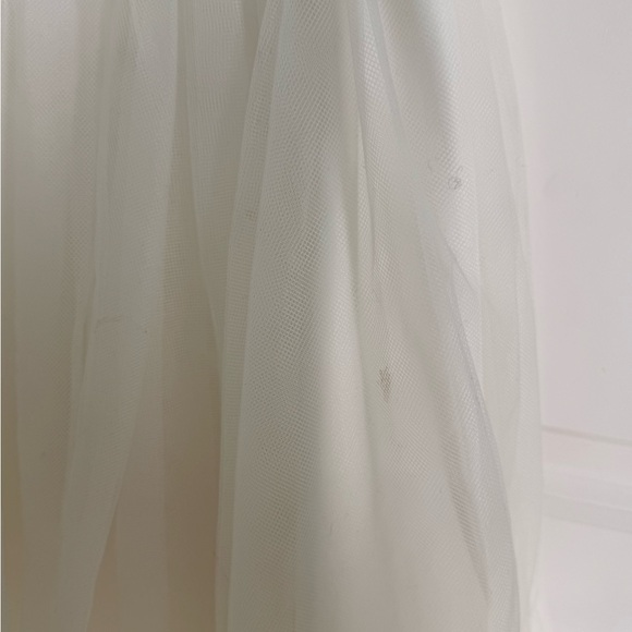 David's Bridal Ivory Kids Dress with Silver Accents - Picture 4 of 5